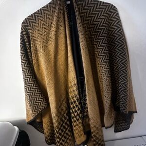 Brown and Black Patterned Shawl